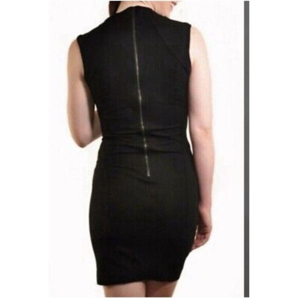 French Connection Little Black Dress Cap Sleeve Size 8 faux Wrap - Picture 3 of 10